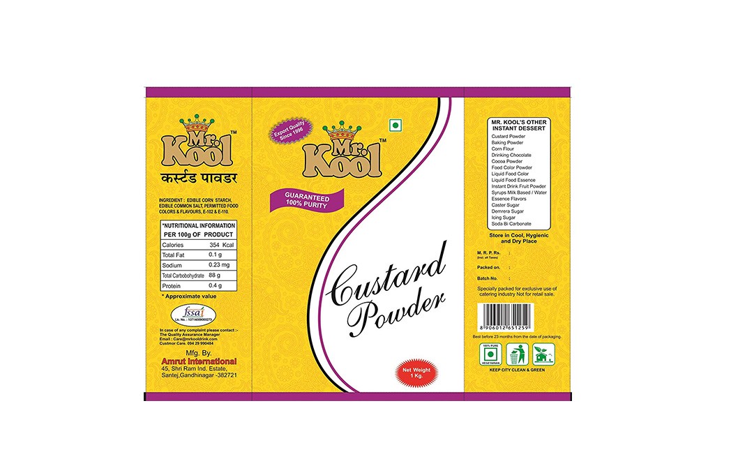 Mr.Kool Custard Powder    Pouch  1 kilogram